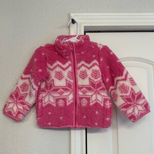 The Children's Place Pink and White Fleece Jacket